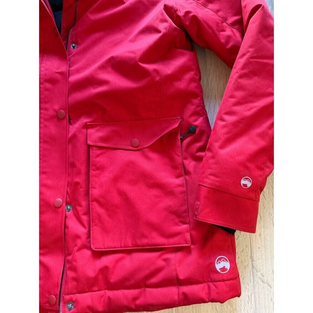 Men's Winter Long Red Parka Jacket - Size M - Picture 4 of 5